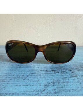 Ray-Ban RB4061 Women's Polarized Oval Sunglasses in Havana with Brown Lenses